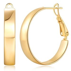 Elegant Gold Hoop Earrings - Never Worn